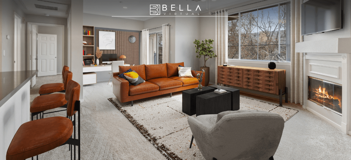 Mid-Century Modern Virtual Staging Enhances Real Estate Marketing - Bella Virtual Staging