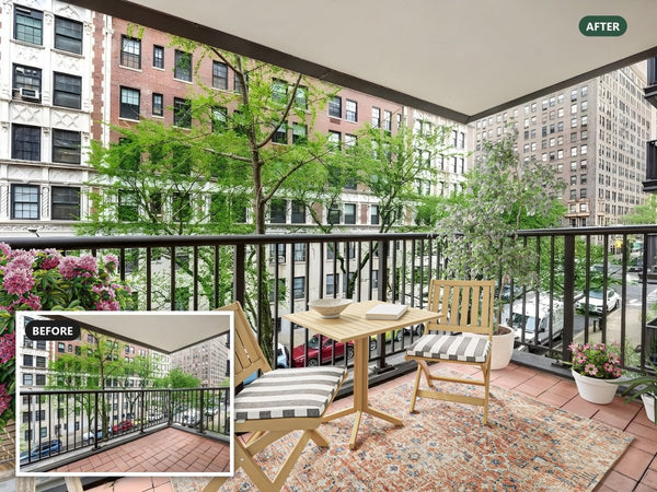 Sold: 1199 Park Avenue #3G, Virtually Staged Before and After - Bella Virtual Staging