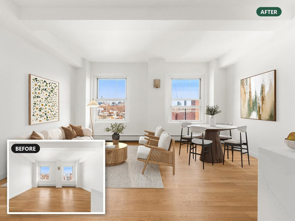 Sold: 143 Avenue B #8A, Virtually Staged Before and After - Bella Virtual Staging