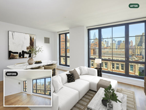 Sold: 234 East 23rd Street #11A, Virtually Staged Before and After - Bella Virtual Staging