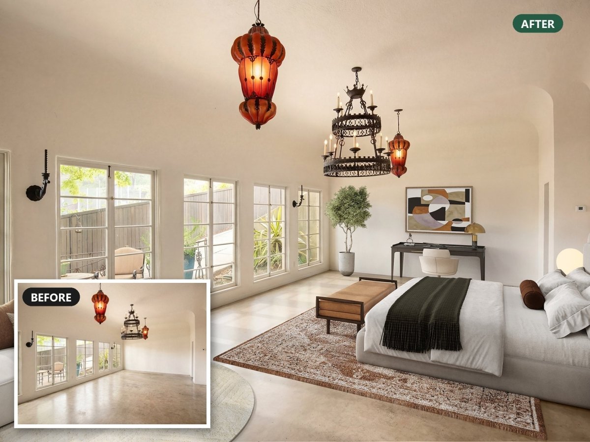 Sold: 2707 Hermosita Drive, Glendale, Virtually Staged Before and After - Bella Virtual Staging