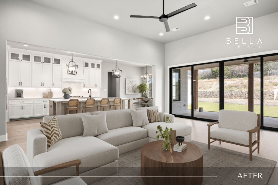 Great room · Dallas, after — Virtual staging