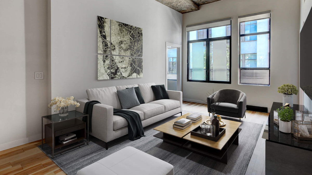 Living room, after — Virtual staging