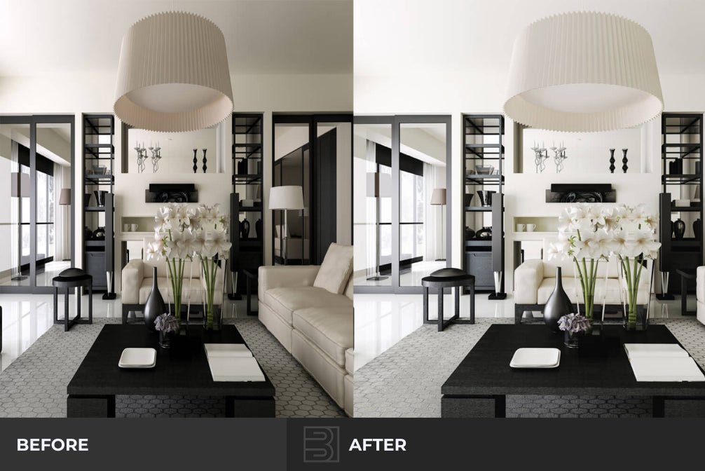 HDR photo editing, before and after