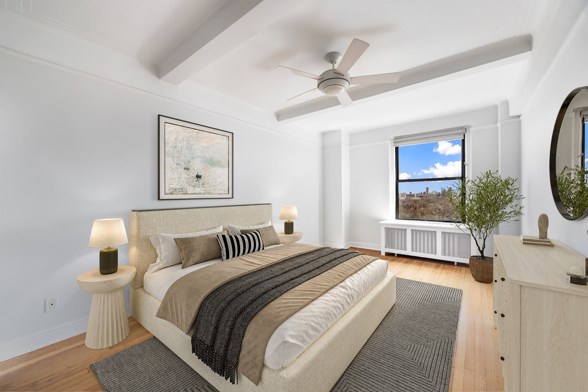 415 Central Park West · primary bedroom, after — Virtual staging