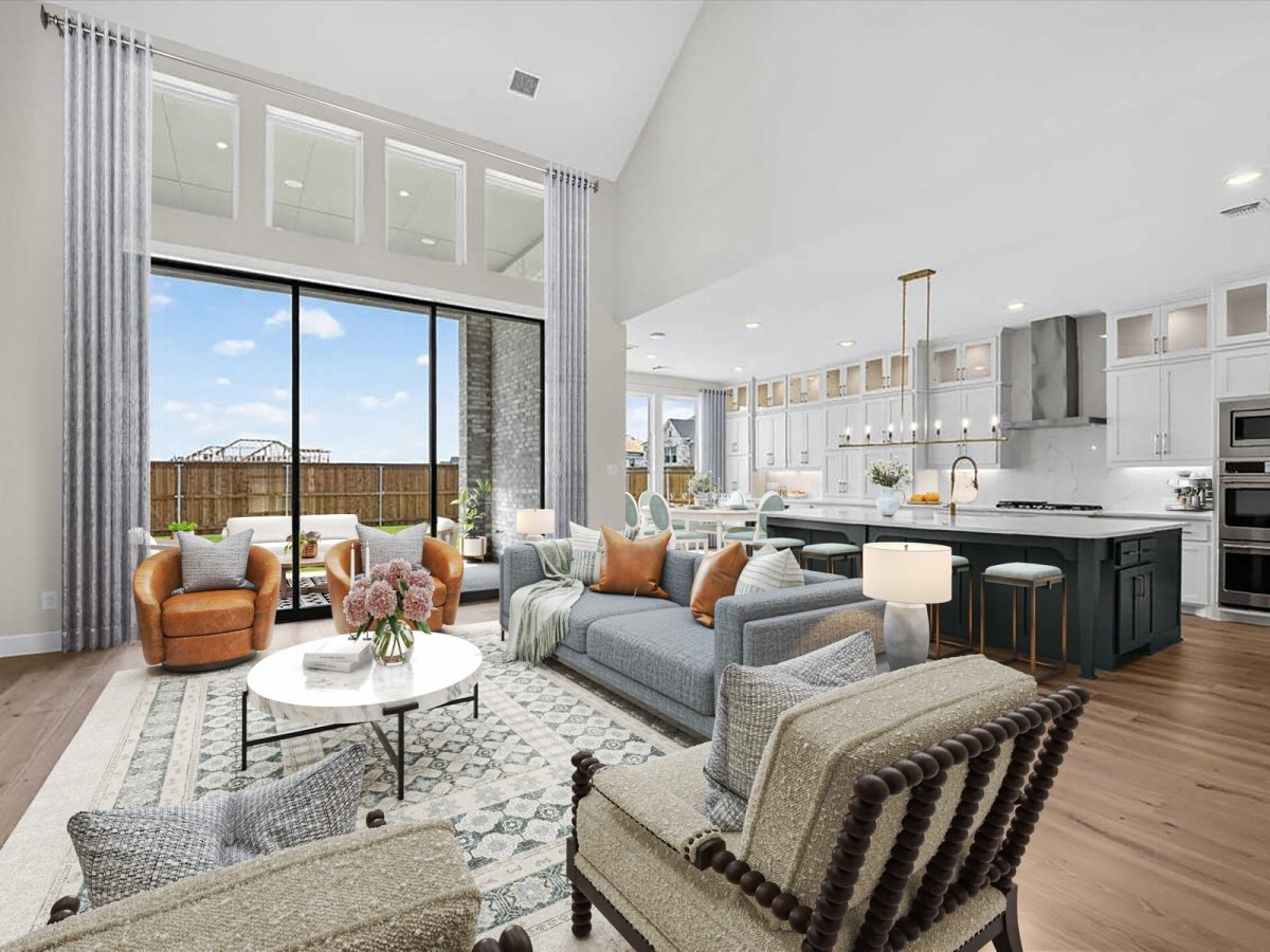 Family room, after staging