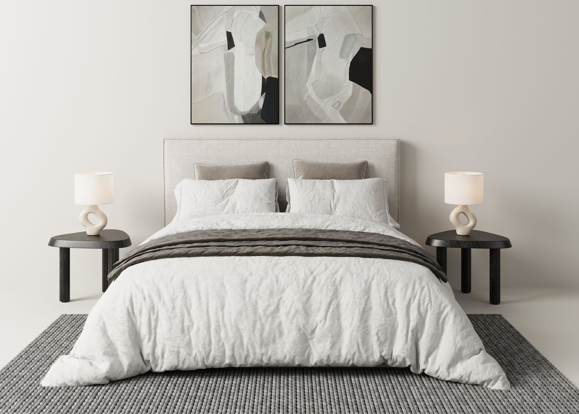 Modern upholstered bed, after — 3D model and render by Bella's 3D artists