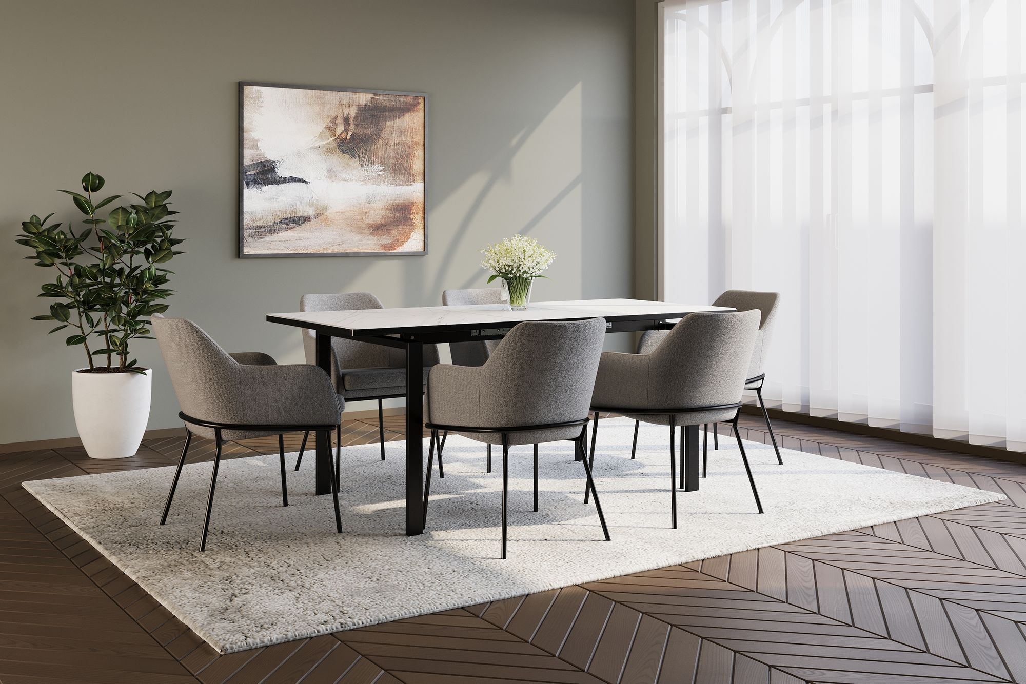 Styled room · contemporary dining room modelled by Bella's 3D artists