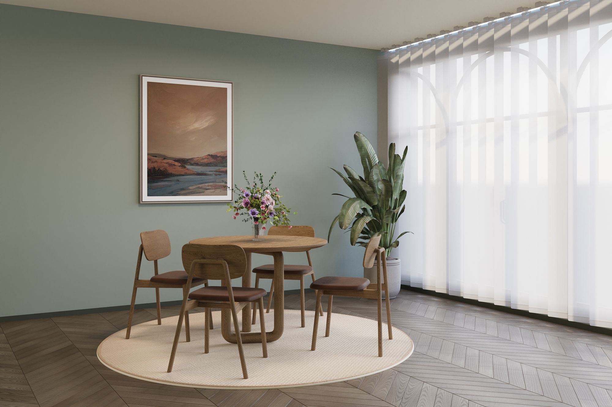 Contemporary dining room, after — 3D model and render by Bella's 3D artists