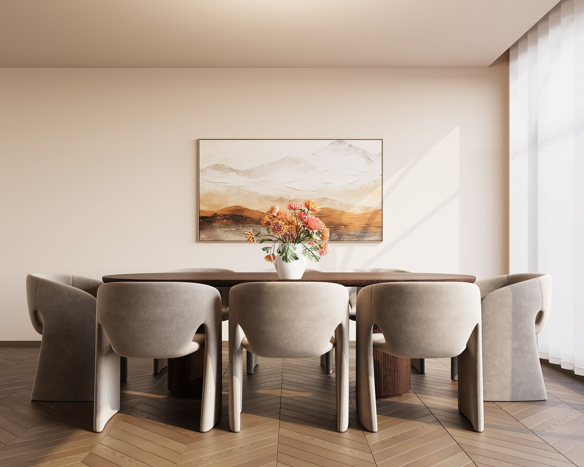 Modern dining room, after — 3D model and render by Bella's 3D artists