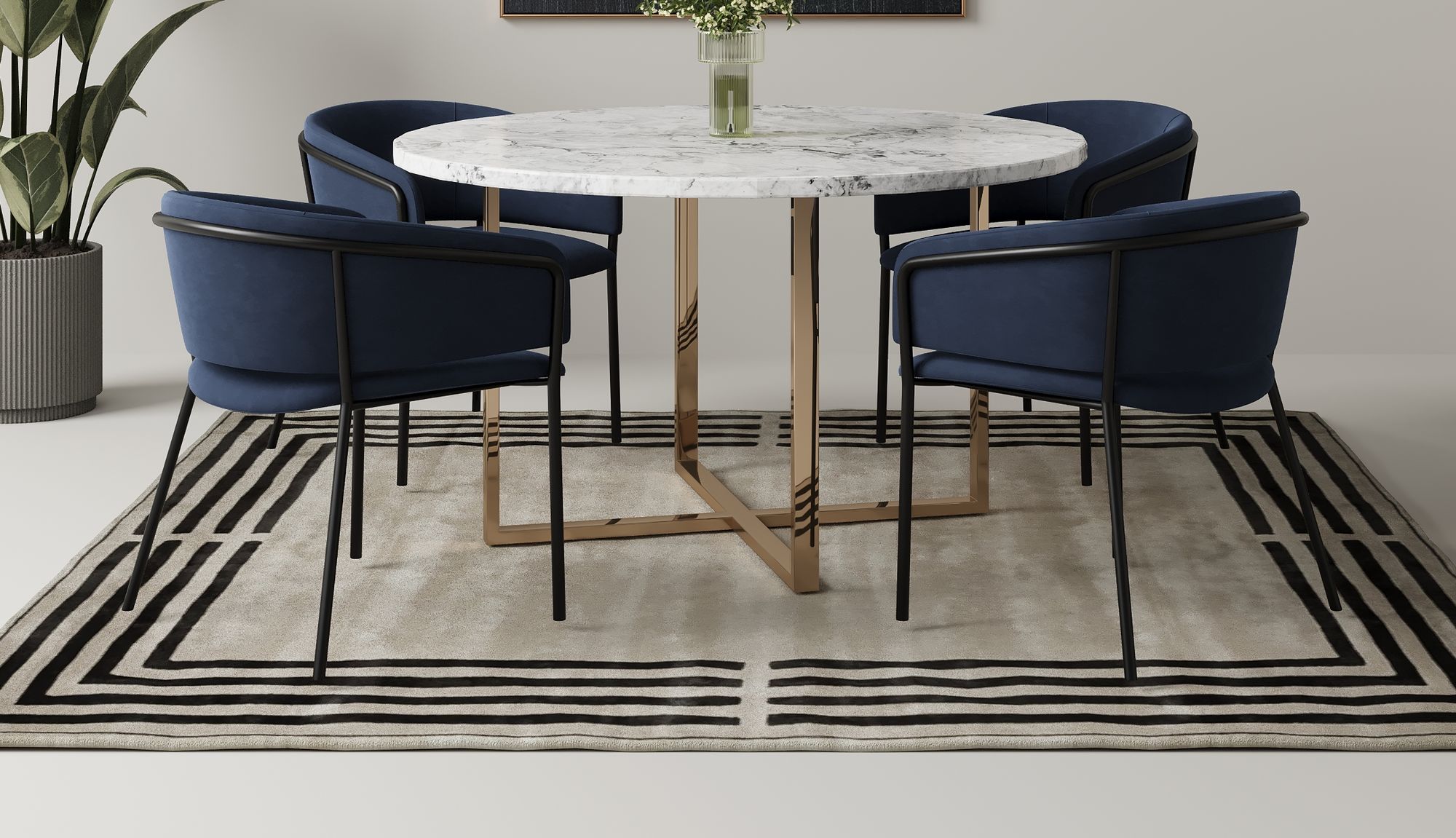 Studio render · contemporary dining set modelled by Bella's 3D artists