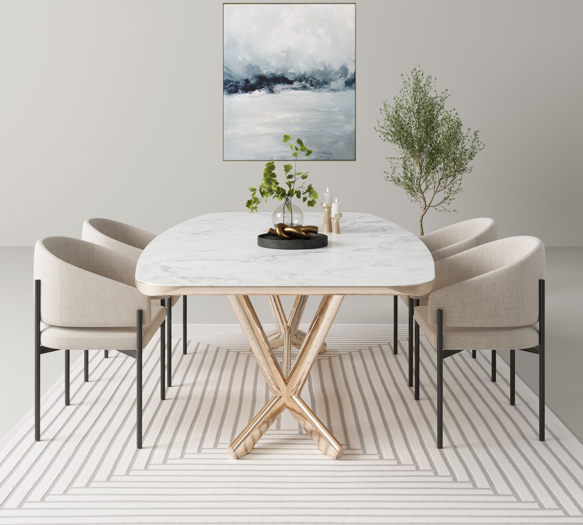 Modern dining set, after — 3D model and render by Bella's 3D artists