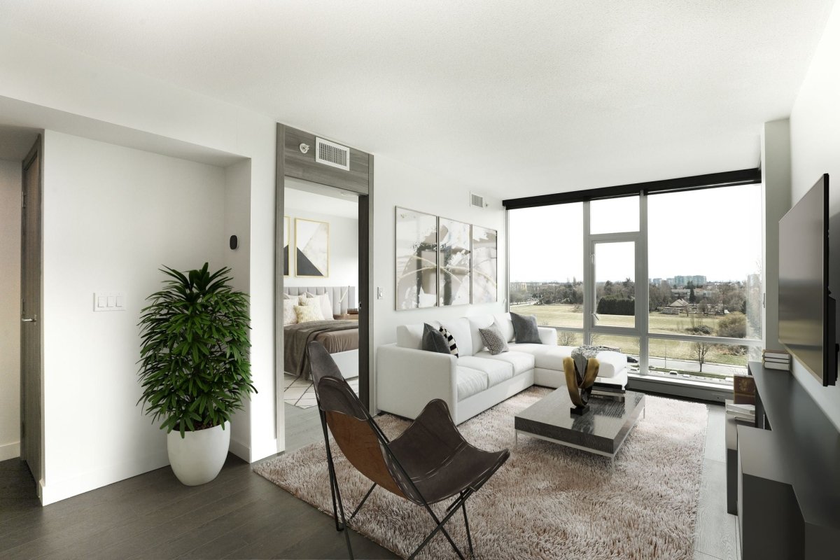 Concord Gardens · Living room, after — Virtual staging